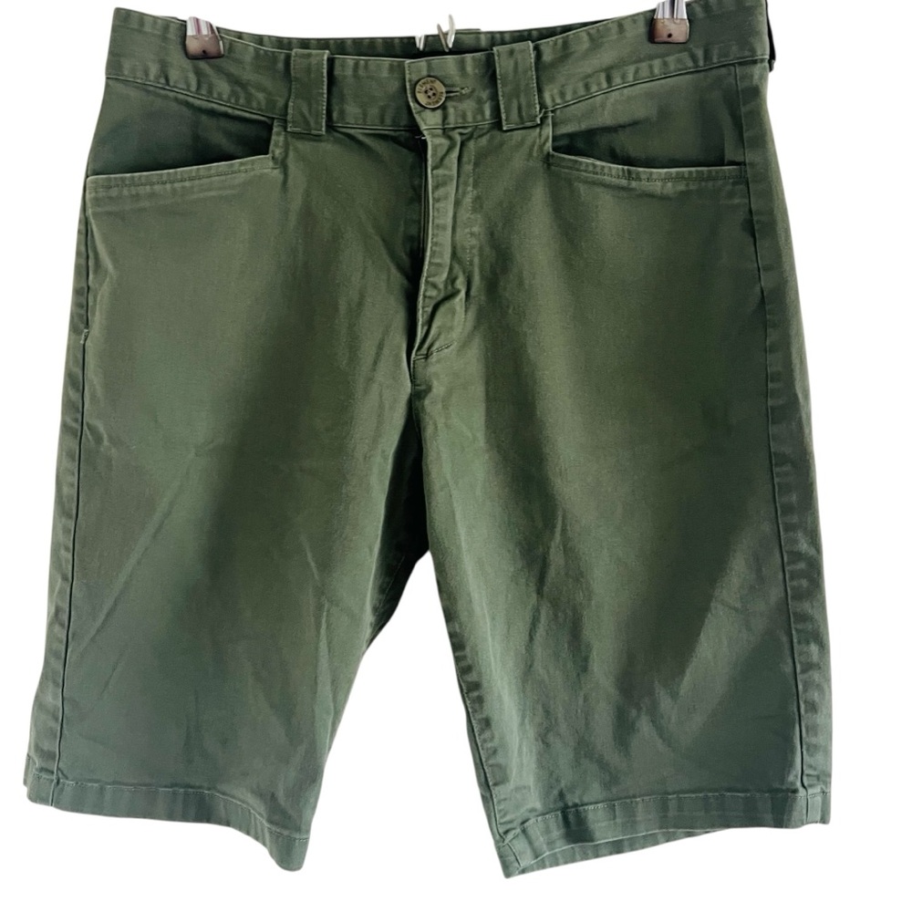 Element Olive Green Flat Front Shorts